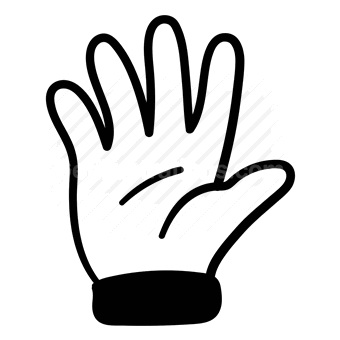 hand, fingers, five, gesture, Vector illustration