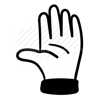 hand, glove, open palm, wave, Vector illustration
