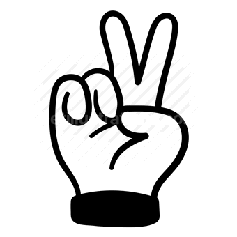 peace sign, hand gesture, victory, finger, Vector illustration