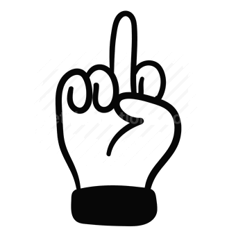 raised hand, one finger, number 1, Vector illustration