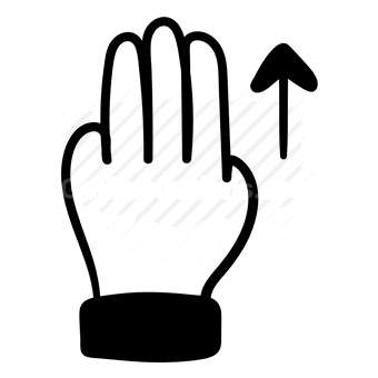 raised hand, palm, upward gesture, Vector illustration