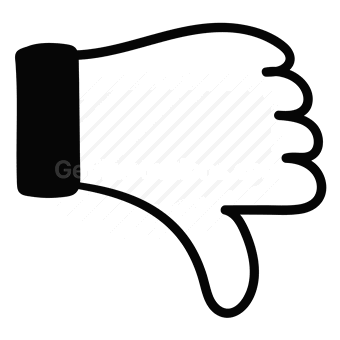 thumbs down, dislike, rejection, disapproval, Vector illustration
