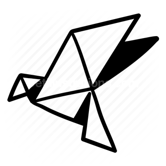 origami, paper bird, folded paper, geometric animal, Vector illustration