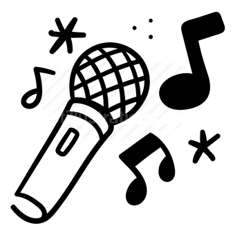microphone, music notes, singing, performance, Vector illustration