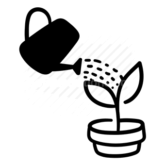 watering, growth, plant, sprout, Vector illustration