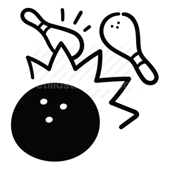 bowling ball, bowling pin, strike, spare, bowling alley