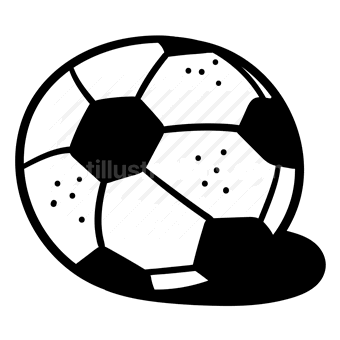 soccer ball, sports equipment, black and white, geometric shapes, Vector illustration