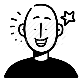 happy, smiling, stars, sparkling, Vector illustration