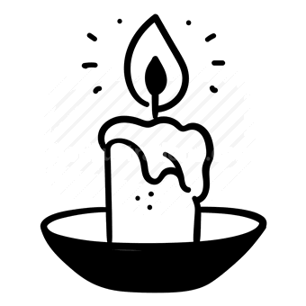 candle, flame, light, Vector illustration