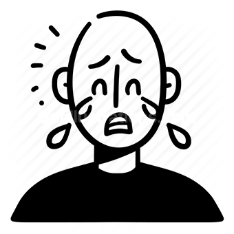 crying, sadness, overwhelmed, stress, Vector illustration