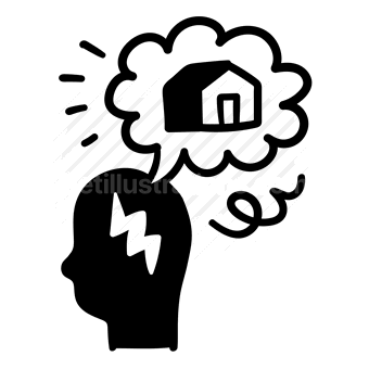 energy, power, home, thought bubble, Vector illustration
