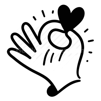 hand gesture, heart shape, love, affection, Vector illustration