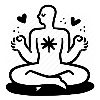 meditation, mindfulness, spirituality, serenity, Vector illustration