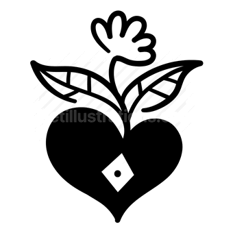 love, heart, flower, romance, Vector illustration