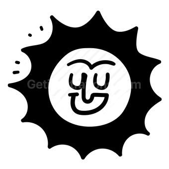 happy face, smiling emoji, abstract shape, black and white