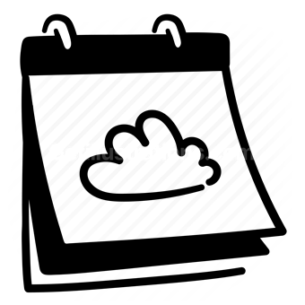 cloud, calendar, schedule, date, Vector illustration