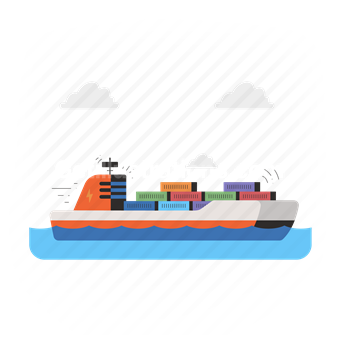 logistic, ship, container, shipping, transport, sea, ocean