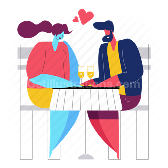 couple having dinner, date, romantic, man, woman