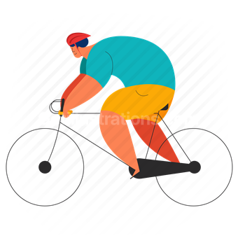riding a bike, bike, bicycle, man, sport