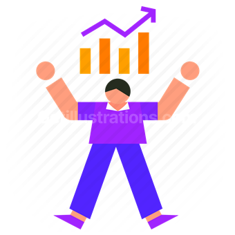 arrow, increase, graph, chart, statistics, presentation, project