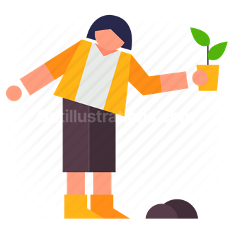 gardening, pot, plant, soil, planting, garden