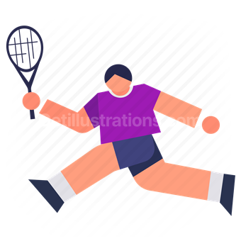 racket, tennis, play, game, activity, hobby