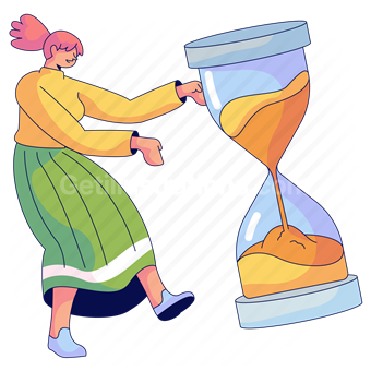 hourglass, time, timer, countdown, deadline, woman, people