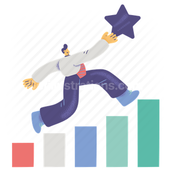 bar chart, chart, graph, analytics, star, accomplishment, achievement