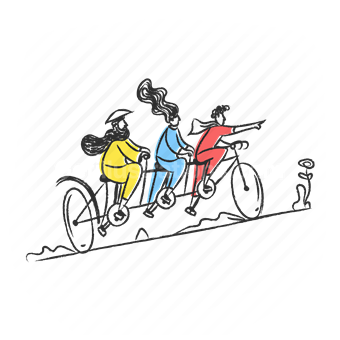 team work, bike, bicycle, man, woman
