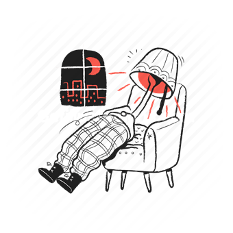 man, stress, depression, mental health, Vector illustration