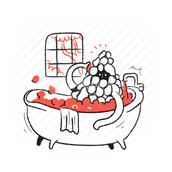 relaxing bath, self care, wellness, aromatherapy, Vector illustration