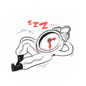 sleeping, exhausted, burnout, overworked, vector illustration