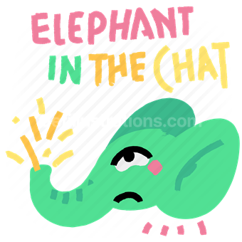 elephant in the chat, elephant, animal, sticker, character