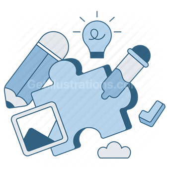 Creative Design, Innovation, Imagination, Vector illustration