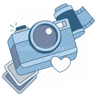 Photography, Cameras, Love, Vector illustration