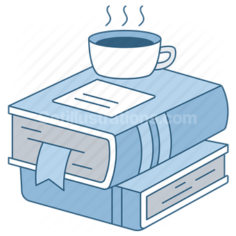 Books, Coffee, Education, Vector illustration