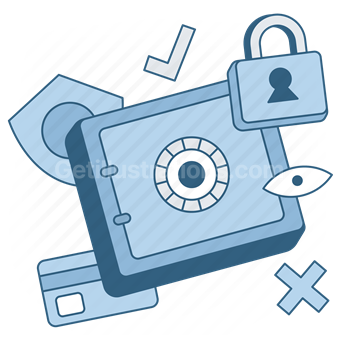 Security and Privacy, Data Protection, Access Control, Vector illustration