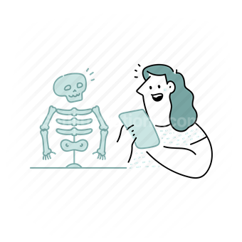 woman, girl, biology, skeleton