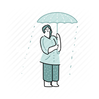 woman, umbrella, insurance, forecast, rain, protection