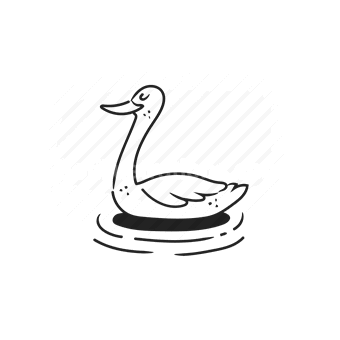 duck, pond, water, Vector illustration