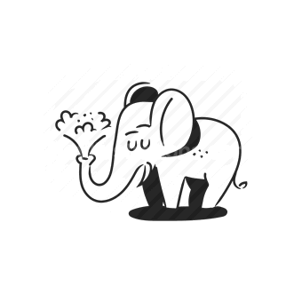 elephant, trunk, animal, Vector illustration