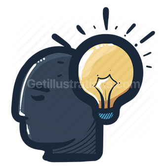 account, user, profile, lightbulb, light, idea, thought, person