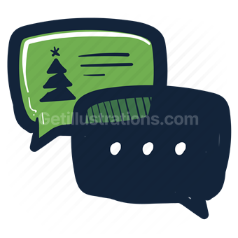 message, chat, talk, talking, conversation, christmas, tree