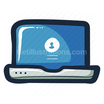 laptop, computer, monitor, screen, electronic, device, account, profile, login