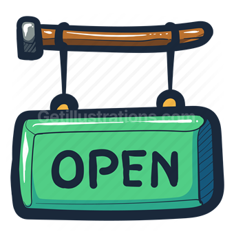 open, hanging, sign, store, shopping, shop, times, opening