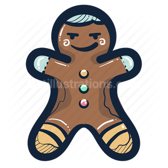 christmas, gingerbread, man, cookie, pastry, bakery, holiday, occasion