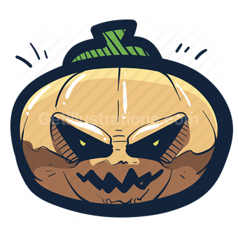 pumpkin, monster, halloween, scary, spooky, holiday, occasion