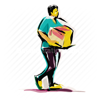 delivery, shipping, move, box, package, man, people, person