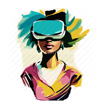 tech, vr, virtual, reality, glasses, goggles, entertainment, media, multimedia, woman