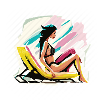 holiday, vacation, woman, people, person, lounge, chill, relax, summer, bikini